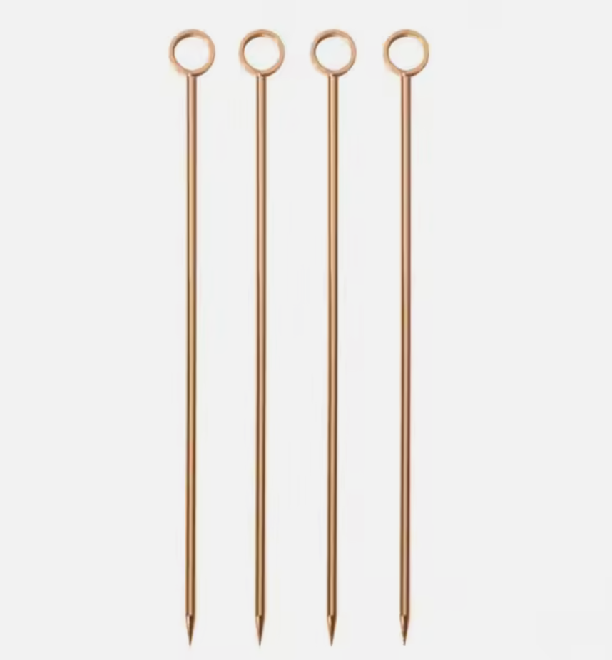 Andus Heavy-Duty Stainless Steel BBQ Skewers with Wooden Handles