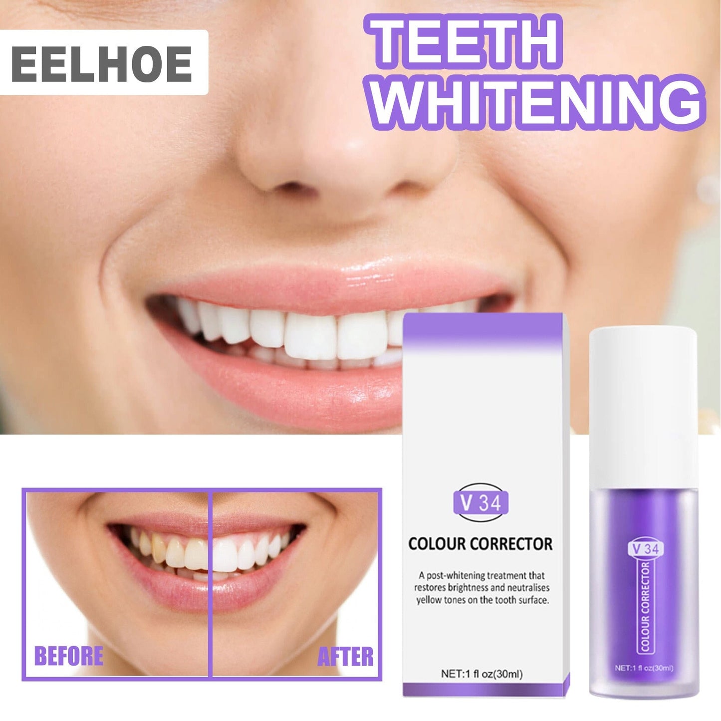Teeth Intensive Whitening Toothpaste Color Corrector