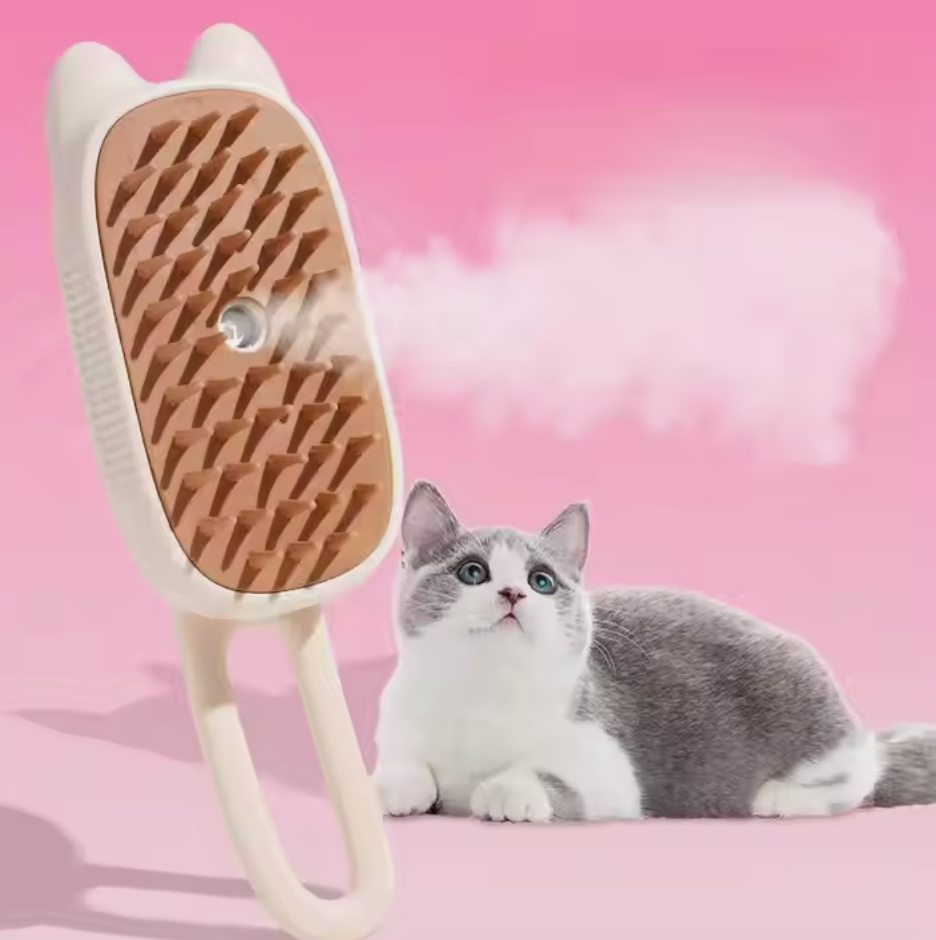 Andus 3-in-1 Cat Brush with Foldable Design and Steamy Function