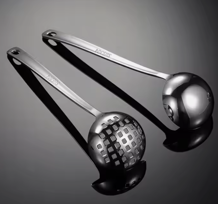 Andus Premium Stainless Steel Kitchen Utensils: Ladle, Slotted Spoon, and Basting Spoon