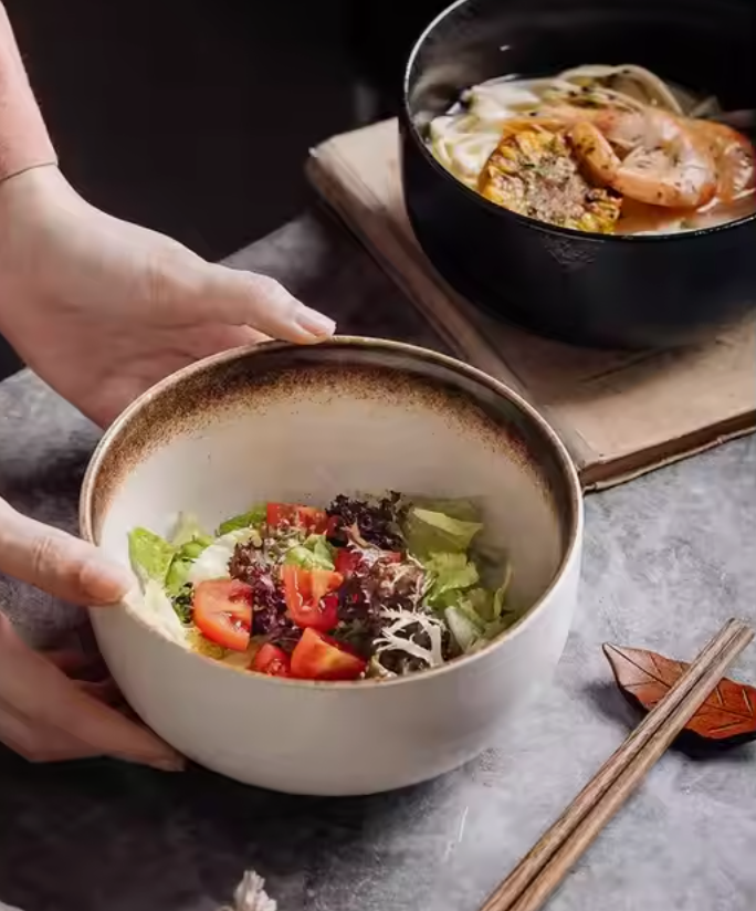 Andus Japanese Ceramic Ramen Bowl -Microwave & Dishwasher Safe