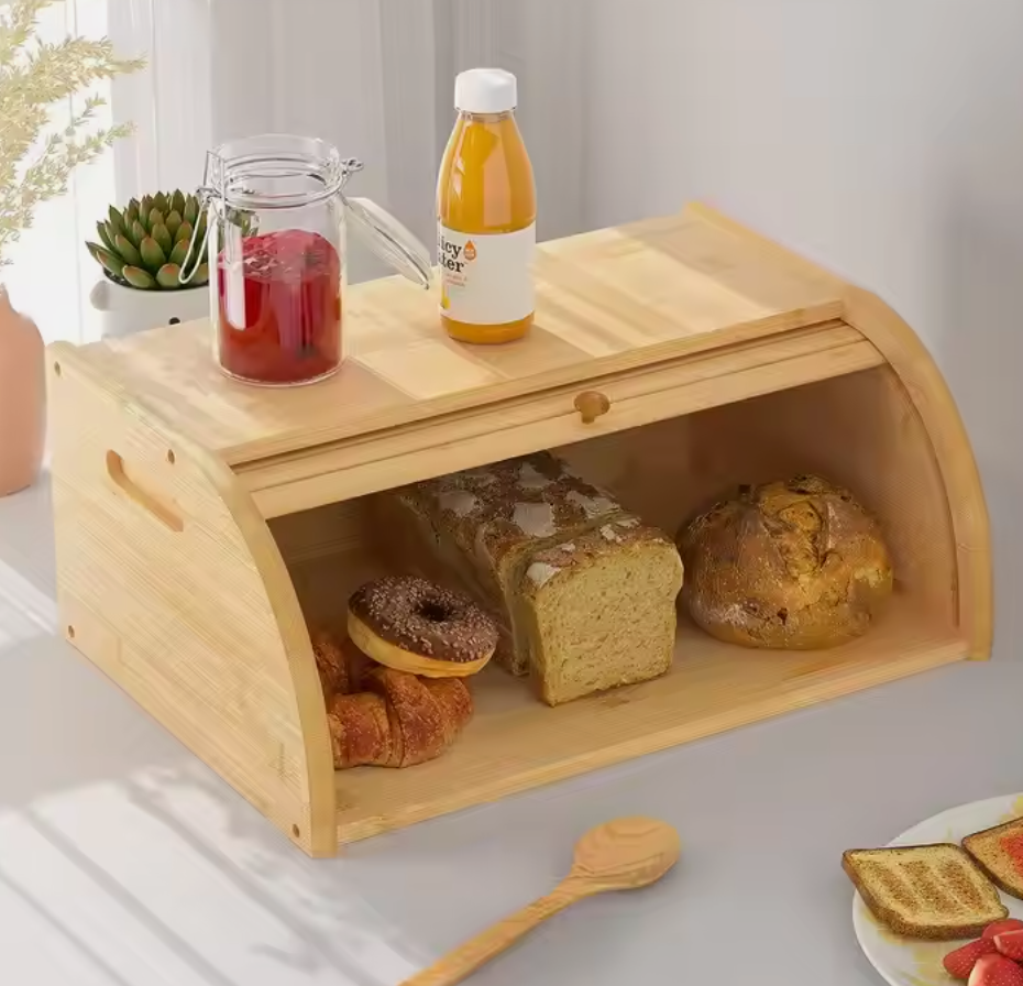 Andus Countertop Bamboo Bread Keeper