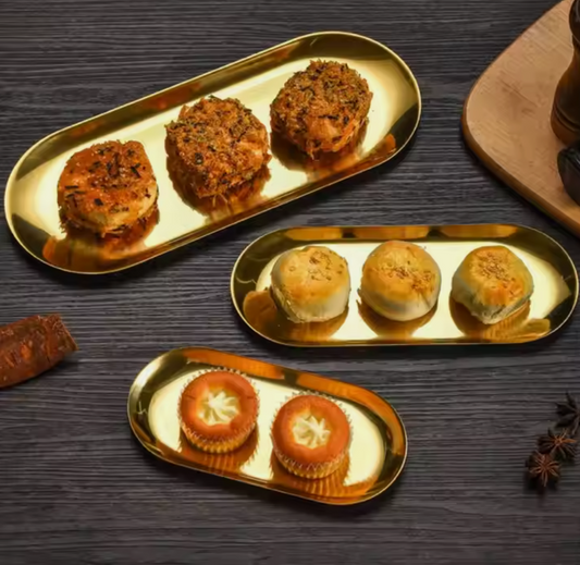 Andus Custom Oval Stainless Steel Serving Tray