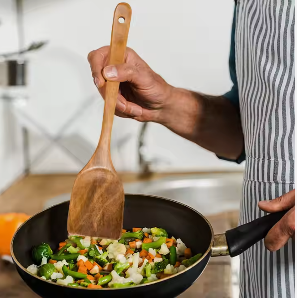 Andus Wooden Cooking Utensil Set – Non-Stick Kitchen Spoons and Spatula