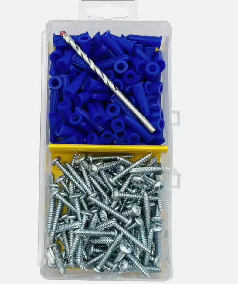 Andus Blue Conical Anchor and Self Tapping Screw Hardware Kit Wall Anchors and Screws for Drywall