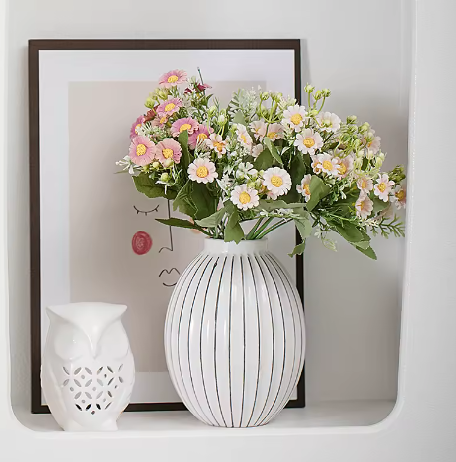 Andus Minimalist Style Floral Glazed Porcelain Vase