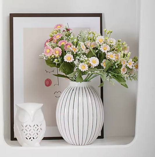 Andus Minimalist Style Floral Glazed Porcelain Vase