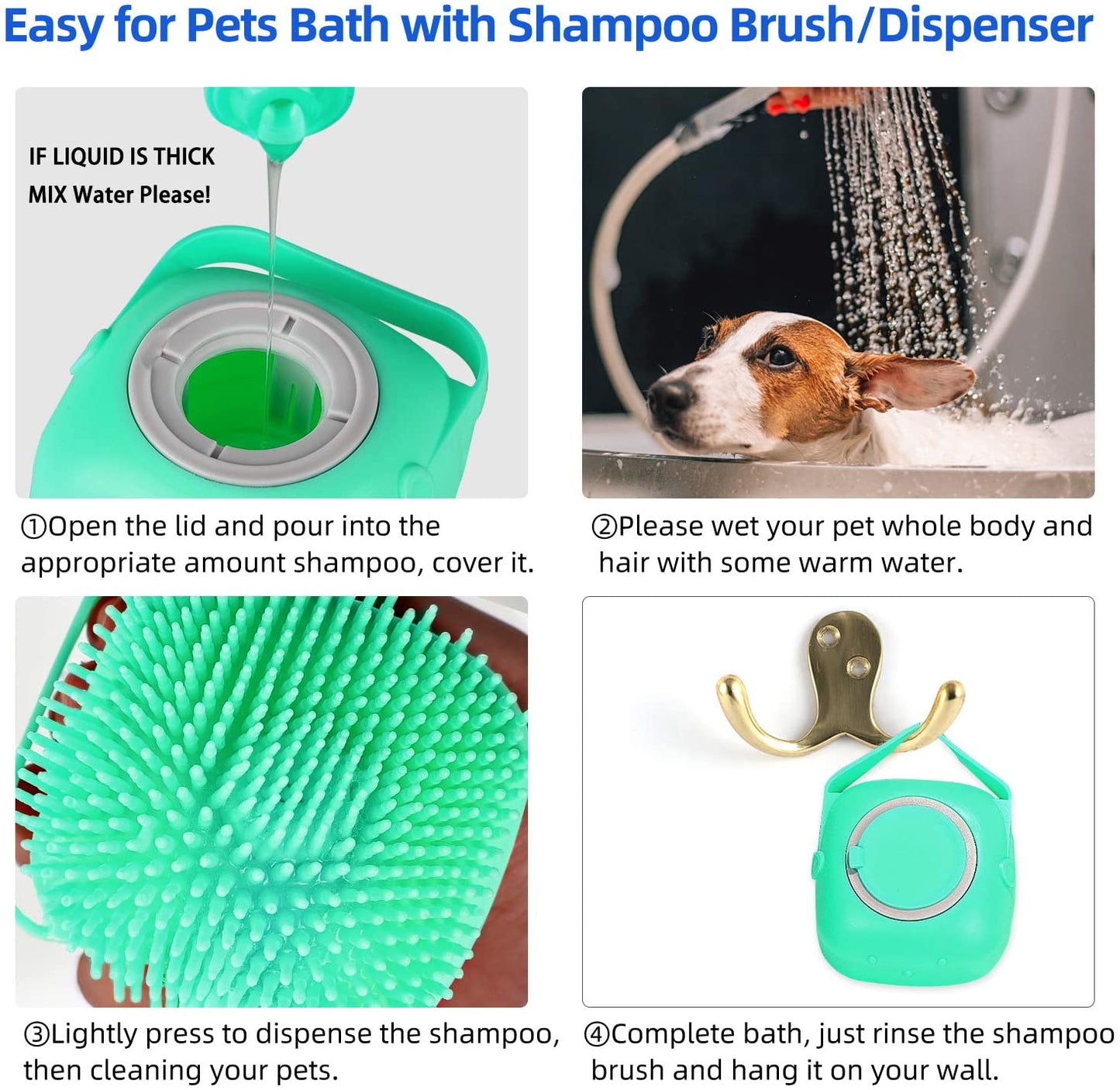 Pet Supplies Galore Squeaky Clean Shampoo Brush