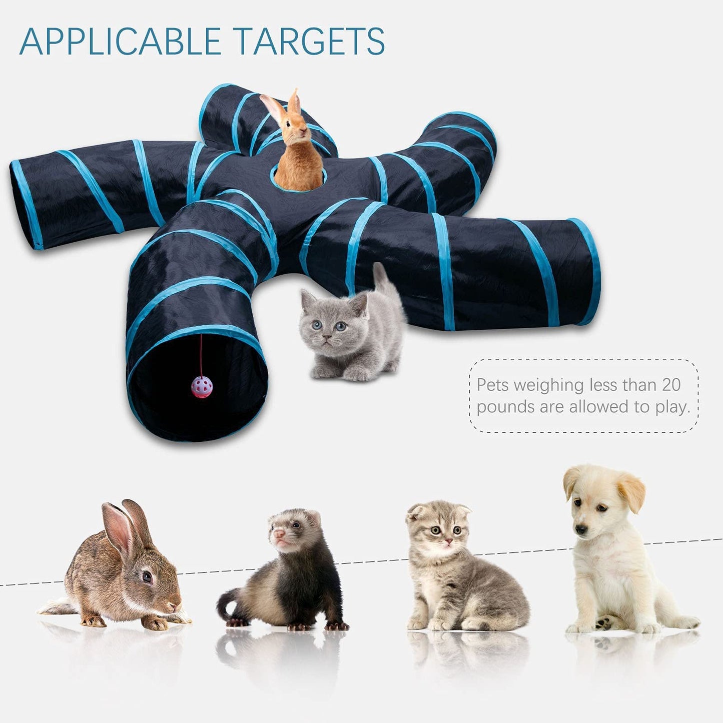 Pet Supplies Galore Foldable Pet Cat Tunnel